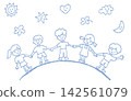 Illustration of children holding hands 142561079