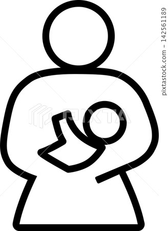 Pictogram for a nursing room (for women) (white-filled version) Pictogram for a nursing room (for women) (white-filled version) 142561189