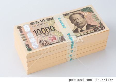 A stack of banknotes worth 5 million yen A stack of banknotes worth 5 million yen 142561436