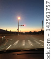 Car light trails and the sunrise 142561757