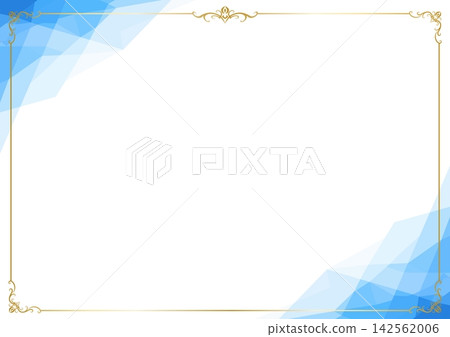 Beautiful antique frame background in blue and gold. Beautiful antique frame background in blue and gold. 142562006