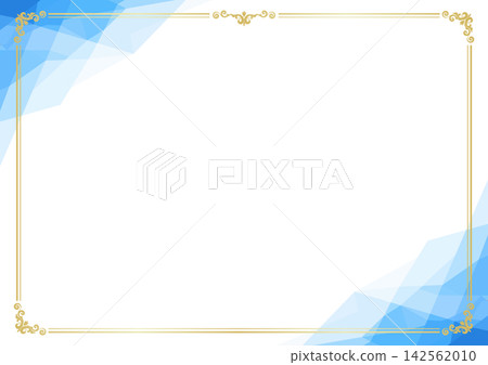Beautiful antique frame background in blue and gold. Beautiful antique frame background in blue and gold. 142562010