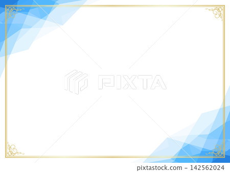 精美的藍金復古相框背景。 142562024