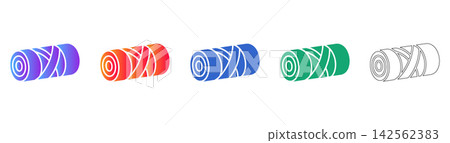 Colorful Isometric Fabric Roll Vector Illustration Colorful Isometric Fabric Roll Vector Illustration 142562383