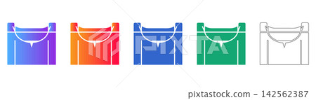 Fabric Underlay Icon Set Vector Graphics 142562387