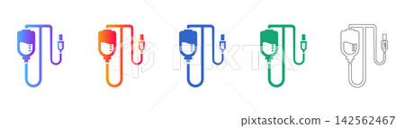Intravenous Therapy Equipment Vector Icons Intravenous Therapy Equipment Vector Icons 142562467
