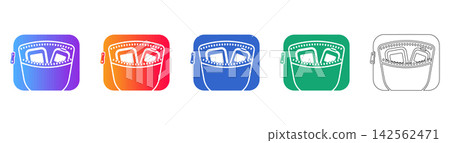 Medical Zippered Case Vector Icon Set Medical Zippered Case Vector Icon Set 142562471