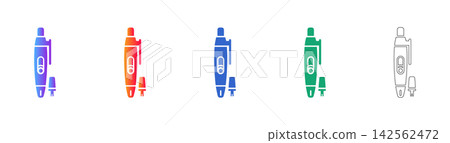 Medical Glucose Meter Vector Icon Set Medical Glucose Meter Vector Icon Set 142562472