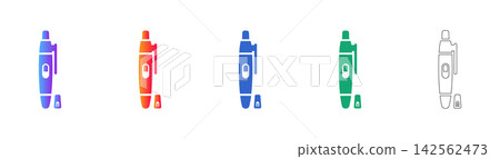 Medical Pen Injector Vector Icon Set Medical Pen Injector Vector Icon Set 142562473