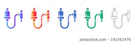 Medical IV Connector Vector Icon Set Medical IV Connector Vector Icon Set 142562476