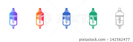Medical Drip Bag Component Vector Icon Set Medical Drip Bag Component Vector Icon Set 142562477