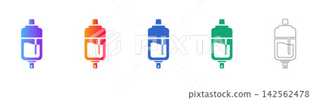 Medical IV Fluid Reservoir Vector Icon Set Medical IV Fluid Reservoir Vector Icon Set 142562478