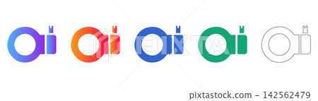 Abstract Digital Ring Icon Set Abstract Digital Ring Icon Set 142562479