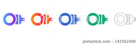 Modern Circular Connector Icon Set Modern Circular Connector Icon Set 142562480