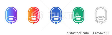 Oval Monitoring Device Icon Set Oval Monitoring Device Icon Set 142562482