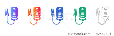 Industrial Electrical Clamp Meter Icon Set 142562491