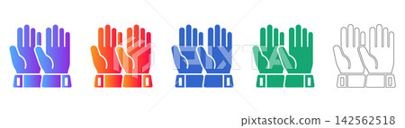 Protective Medical Examination Gloves Vector Icon Set Protective Medical Examination Gloves Vector Icon Set 142562518