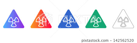 Radiation Hazard Warning Sign Vector Set Radiation Hazard Warning Sign Vector Set 142562520