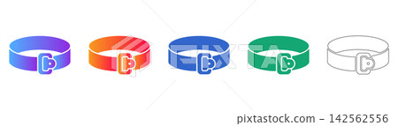 Industrial Belt and Buckle Fastener Vector Icons 142562556