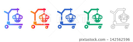 Mobile Patient Hoist and Lift Icons Mobile Patient Hoist and Lift Icons 142562596