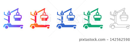 Medical Hoist and Lift Equipment Icons Medical Hoist and Lift Equipment Icons 142562598