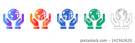 Global Hands Support Vector Icon Set Global Hands Support Vector Icon Set 142562620