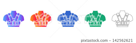 Safety Harness Chest Support Vector Icons Safety Harness Chest Support Vector Icons 142562621