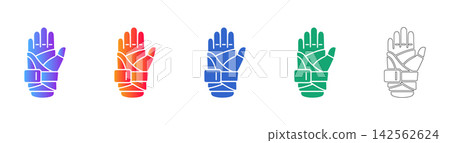 Hand Orthosis Brace Vector Icon Set Hand Orthosis Brace Vector Icon Set 142562624
