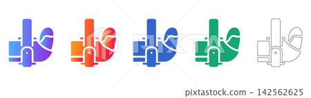 Thumb Spica Splint Vector Icon Set Thumb Spica Splint Vector Icon Set 142562625