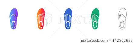 Minimalist Footwear Insole Icon Set Minimalist Footwear Insole Icon Set 142562632