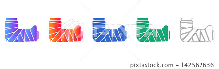 Medical Arm or Leg Cast Vector Icon Set Medical Arm or Leg Cast Vector Icon Set 142562636