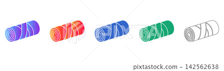 Rolled Bandage or Wrap Vector Icon Set Rolled Bandage or Wrap Vector Icon Set 142562638