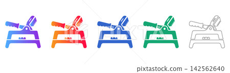 Industrial Clamping Tool Vector Icon Set Industrial Clamping Tool Vector Icon Set 142562640