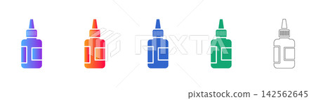 Adhesive Glue Bottle Vector Icons Adhesive Glue Bottle Vector Icons 142562645