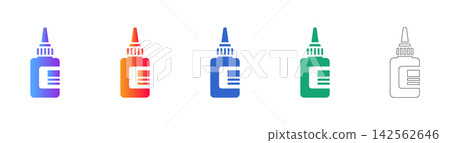 Glue Bottle Office Supply Vector Icons Glue Bottle Office Supply Vector Icons 142562646
