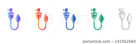 Manual Medical Suction Device Vector Icons Manual Medical Suction Device Vector Icons 142562660