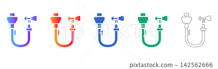 Industrial Flow Control Vector Icons 142562666