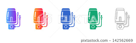 Medical Nebulizer Device Vector Icon Set Medical Nebulizer Device Vector Icon Set 142562669