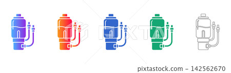 Liquid Medication Nebulizer System Icon Pack Liquid Medication Nebulizer System Icon Pack 142562670