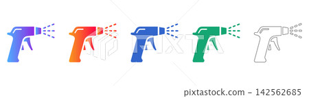 Spray Gun Tool and Equipment Vector Icon Set Spray Gun Tool and Equipment Vector Icon Set 142562685