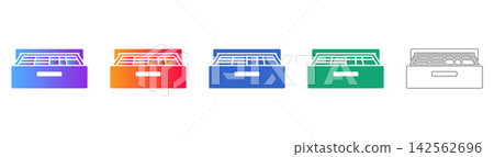 Organized File Drawer Icon Set Organized File Drawer Icon Set 142562696