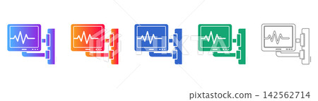 Vital Signs Monitor Vector Icons 142562714