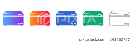 Set of Deep Freezer Chest Icons Set of Deep Freezer Chest Icons 142562737
