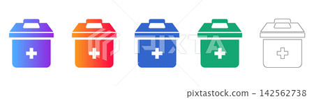Set of First Aid Box Icons 142562738
