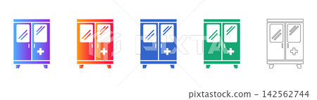 Set of Clinical Cabinet Icons Set of Clinical Cabinet Icons 142562744