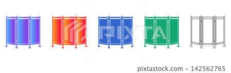 Folding Room Divider Icon Set Folding Room Divider Icon Set 142562765