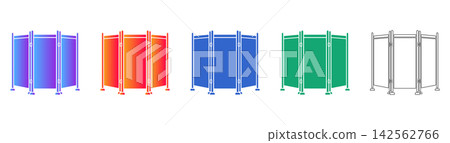 Set of Privacy Partitions in Various Styles and Colors 142562766