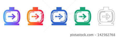 Exit Signage Icons with Arrow Indicators Exit Signage Icons with Arrow Indicators 142562768