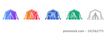 Sturdy Camping Tent Icons for Outdoor Activities Sturdy Camping Tent Icons for Outdoor Activities 142562773