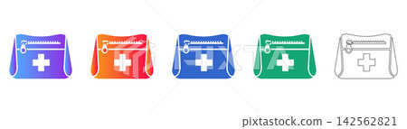 Medical Emergency Supply Bag Icons Medical Emergency Supply Bag Icons 142562821